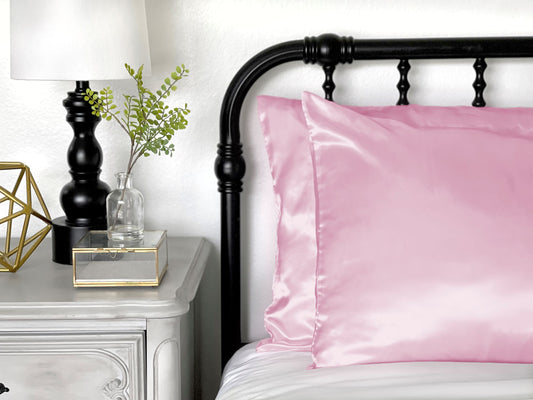 Satin Pillowcase Standard/Queen 2-Pack (multiple color options)