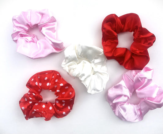 Morning Glamour Satin Scrunchie Gift Set (5-Pack) – No Crease, No Frizz Hair Ties
