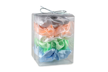 Morning Glamour Satin Scrunchie Gift Set (5-Pack) – No Crease, No Frizz Hair Ties